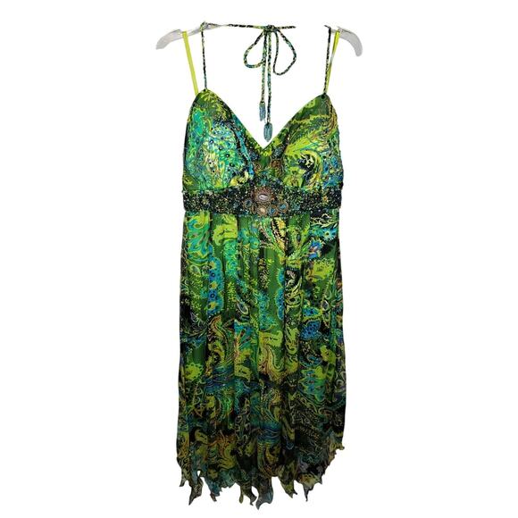 Dolce Jovani Green Beaded Halter Evening Dress Size 20 NWT - Picture 1 of 6
